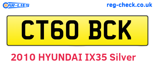 CT60BCK are the vehicle registration plates.