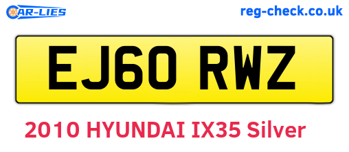 EJ60RWZ are the vehicle registration plates.