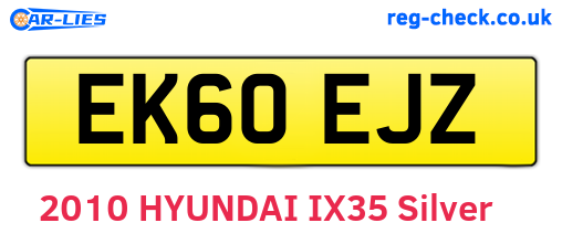 EK60EJZ are the vehicle registration plates.