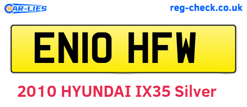 EN10HFW are the vehicle registration plates.