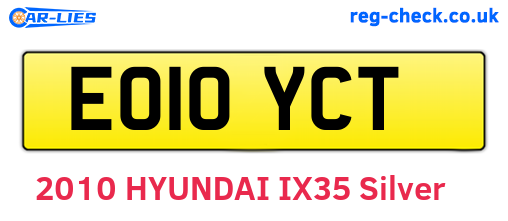 EO10YCT are the vehicle registration plates.