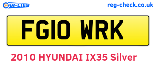 FG10WRK are the vehicle registration plates.