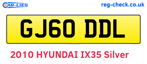 GJ60DDL are the vehicle registration plates.