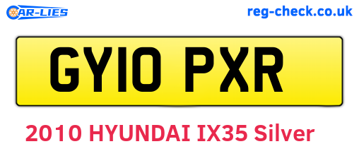 GY10PXR are the vehicle registration plates.