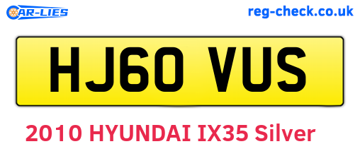 HJ60VUS are the vehicle registration plates.