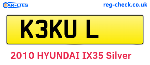 K3KUL are the vehicle registration plates.