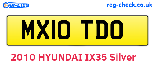 MX10TDO are the vehicle registration plates.