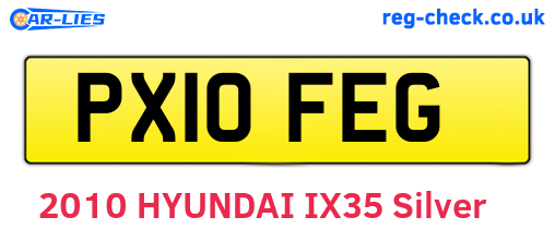 PX10FEG are the vehicle registration plates.