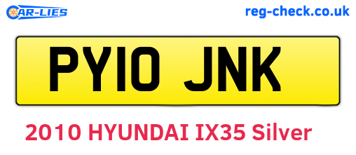 PY10JNK are the vehicle registration plates.
