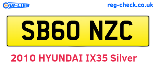 SB60NZC are the vehicle registration plates.