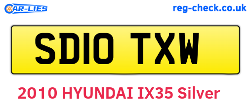 SD10TXW are the vehicle registration plates.