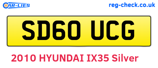 SD60UCG are the vehicle registration plates.