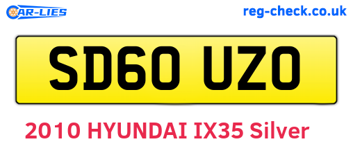 SD60UZO are the vehicle registration plates.