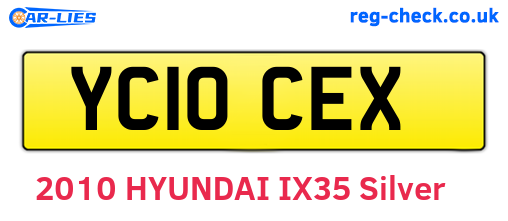 YC10CEX are the vehicle registration plates.