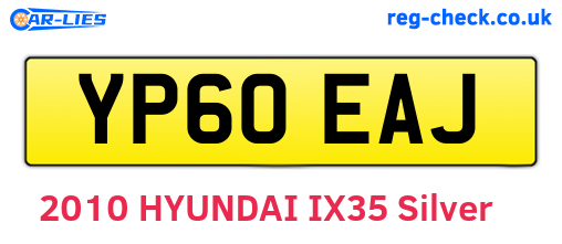 YP60EAJ are the vehicle registration plates.