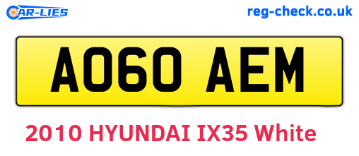 AO60AEM are the vehicle registration plates.