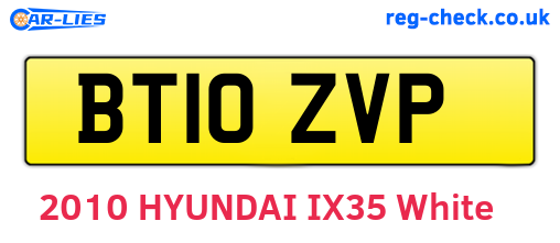 BT10ZVP are the vehicle registration plates.