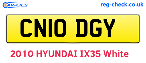CN10DGY are the vehicle registration plates.
