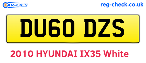 DU60DZS are the vehicle registration plates.
