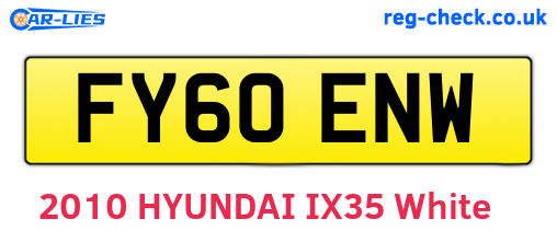 FY60ENW are the vehicle registration plates.