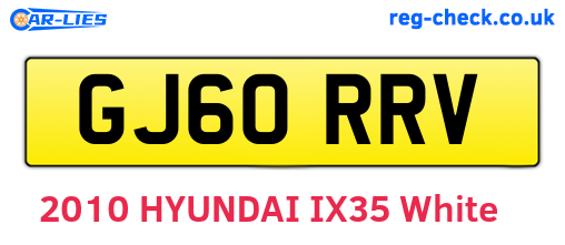 GJ60RRV are the vehicle registration plates.