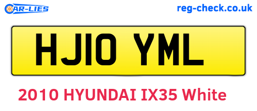 HJ10YML are the vehicle registration plates.