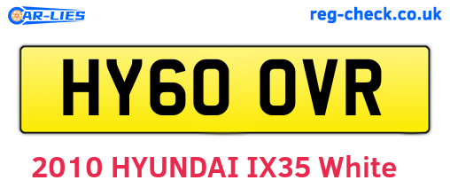 HY60OVR are the vehicle registration plates.
