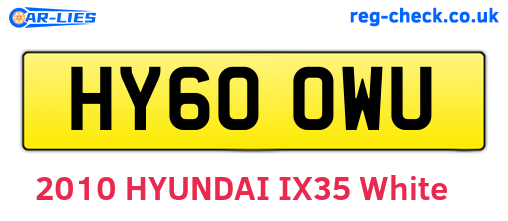 HY60OWU are the vehicle registration plates.