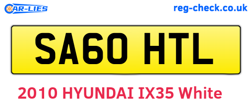 SA60HTL are the vehicle registration plates.