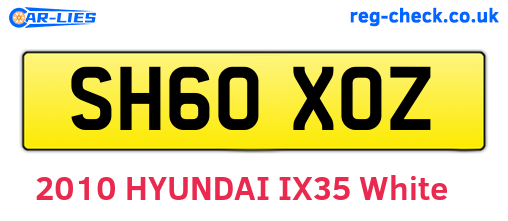SH60XOZ are the vehicle registration plates.