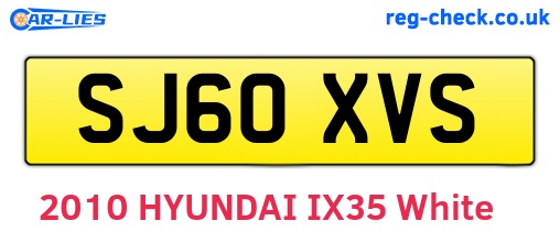 SJ60XVS are the vehicle registration plates.