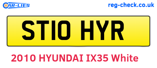 ST10HYR are the vehicle registration plates.