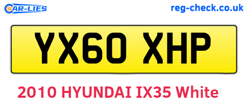 YX60XHP are the vehicle registration plates.