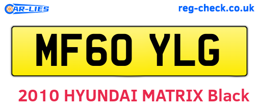 MF60YLG are the vehicle registration plates.