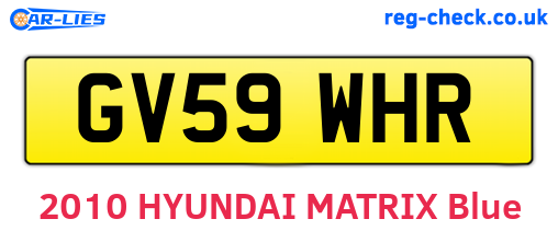GV59WHR are the vehicle registration plates.
