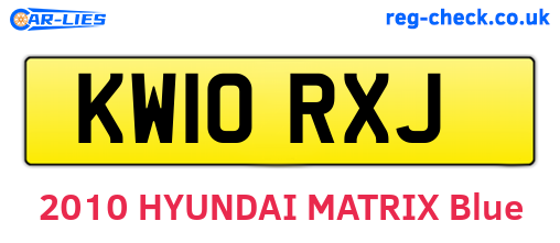 KW10RXJ are the vehicle registration plates.