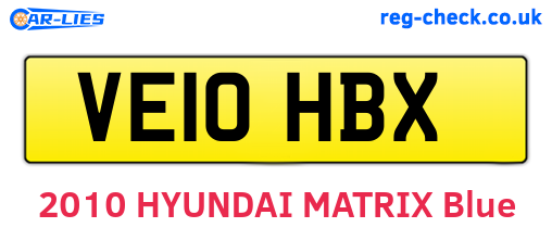 VE10HBX are the vehicle registration plates.