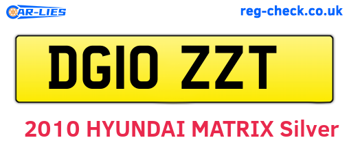 DG10ZZT are the vehicle registration plates.