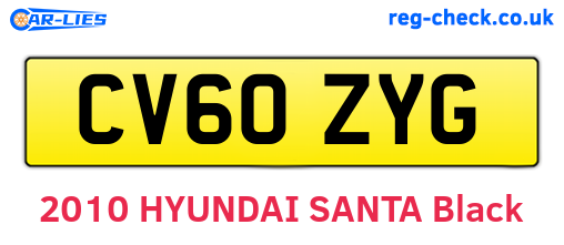 CV60ZYG are the vehicle registration plates.