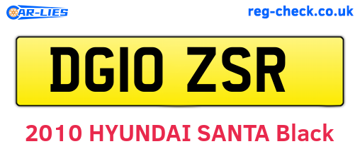 DG10ZSR are the vehicle registration plates.