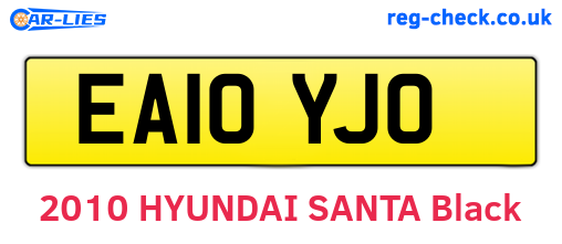 EA10YJO are the vehicle registration plates.
