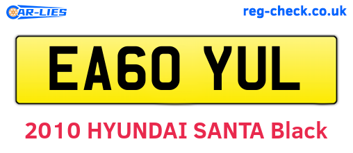 EA60YUL are the vehicle registration plates.