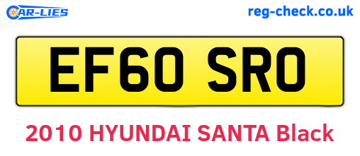 EF60SRO are the vehicle registration plates.