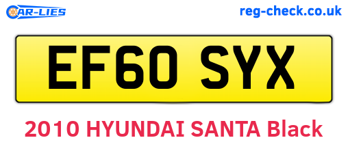 EF60SYX are the vehicle registration plates.