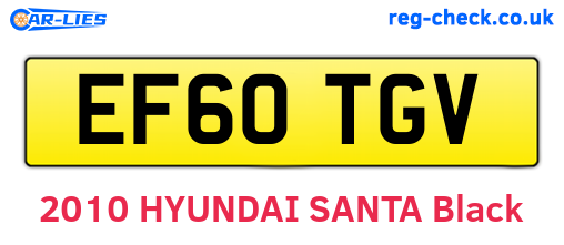 EF60TGV are the vehicle registration plates.