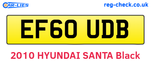 EF60UDB are the vehicle registration plates.