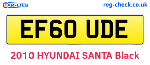EF60UDE are the vehicle registration plates.