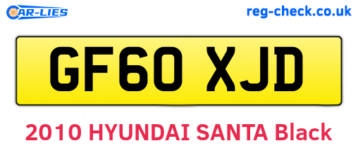 GF60XJD are the vehicle registration plates.