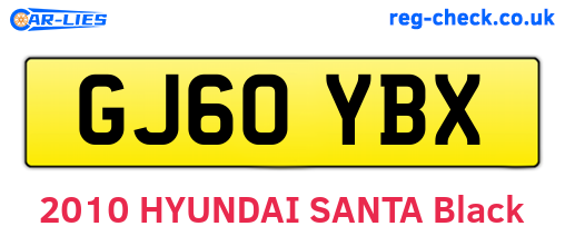 GJ60YBX are the vehicle registration plates.