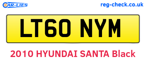 LT60NYM are the vehicle registration plates.